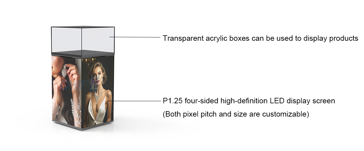 Four-sided LED display crystal display stand-07