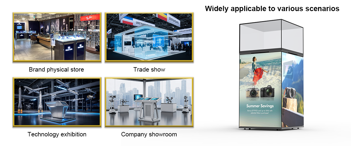 Four-sided LED display crystal display stand-04