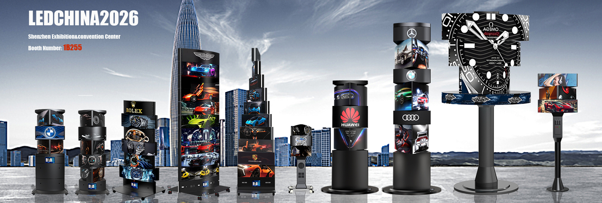 LED rotating mechanical display tower