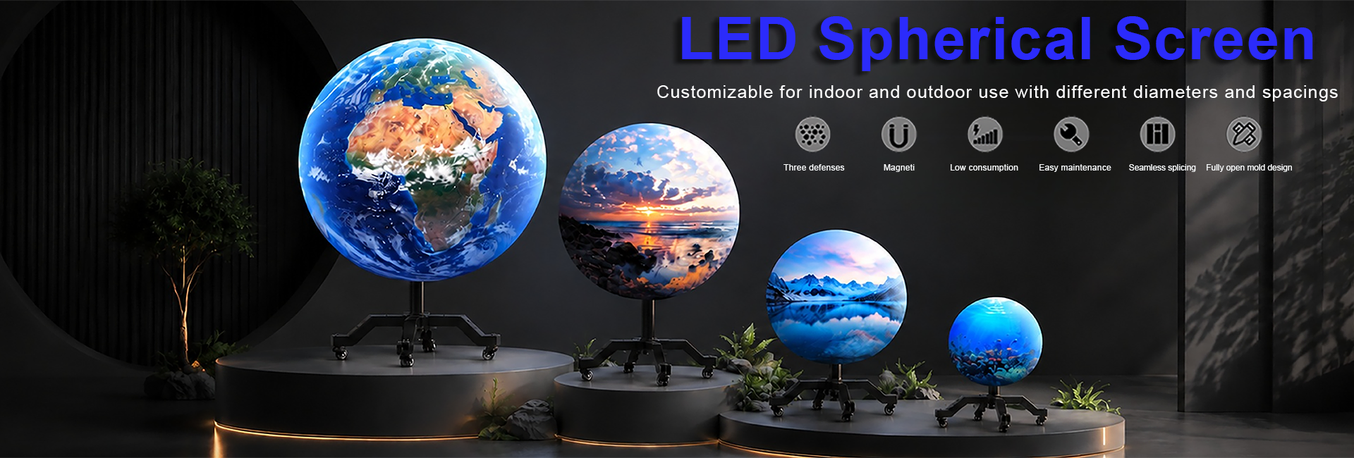 Sphere LED Display, Spherical LED Display, LED Ball Screen, LED Ball Display,Globe LED Display
