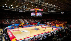 Indoor P4 basketball gym center-hung LED display for US arena project